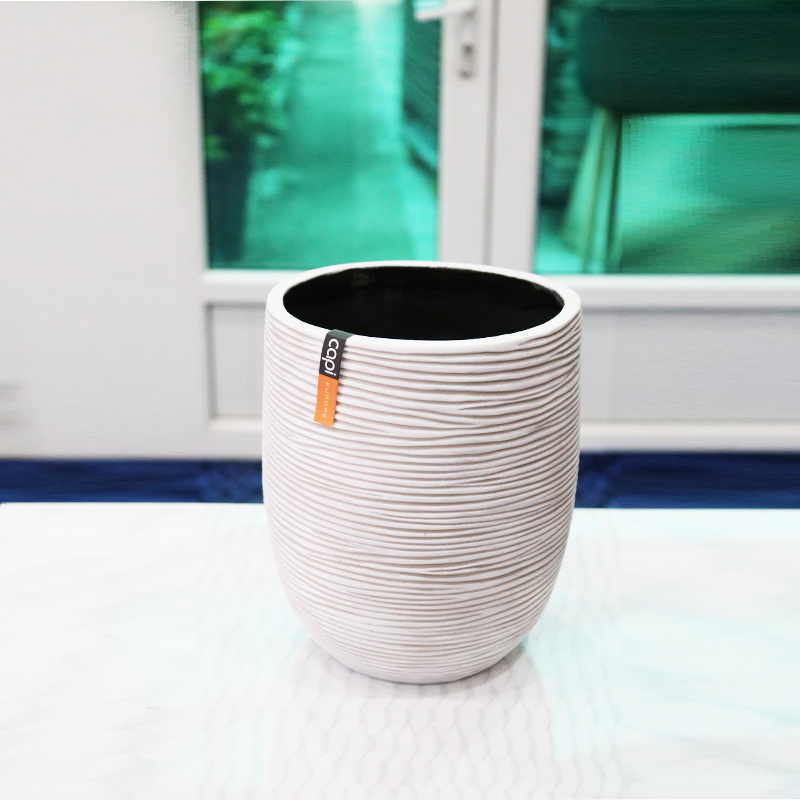 CAPI NATURE VASE ELEGANT HIGH II RIB IVORY